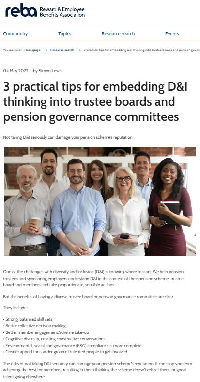 Image for opinion “3 practical tips for embedding D&I thinking into trustee boards and pension governance committees”